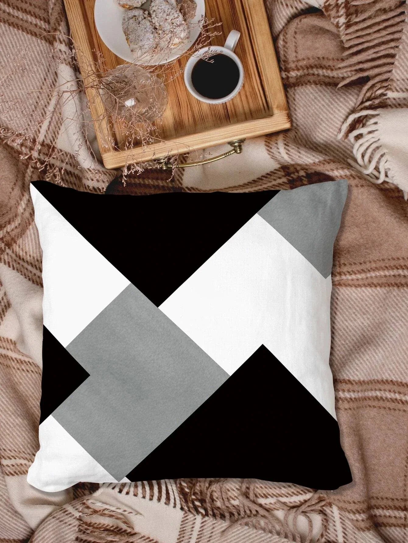 Buy Shein Colorblock Cushion Cover Without Filler in Pakistan