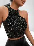 Buy SHEIN SXY Allover Heart Print Asymmetrical Crop Top in Pakistan