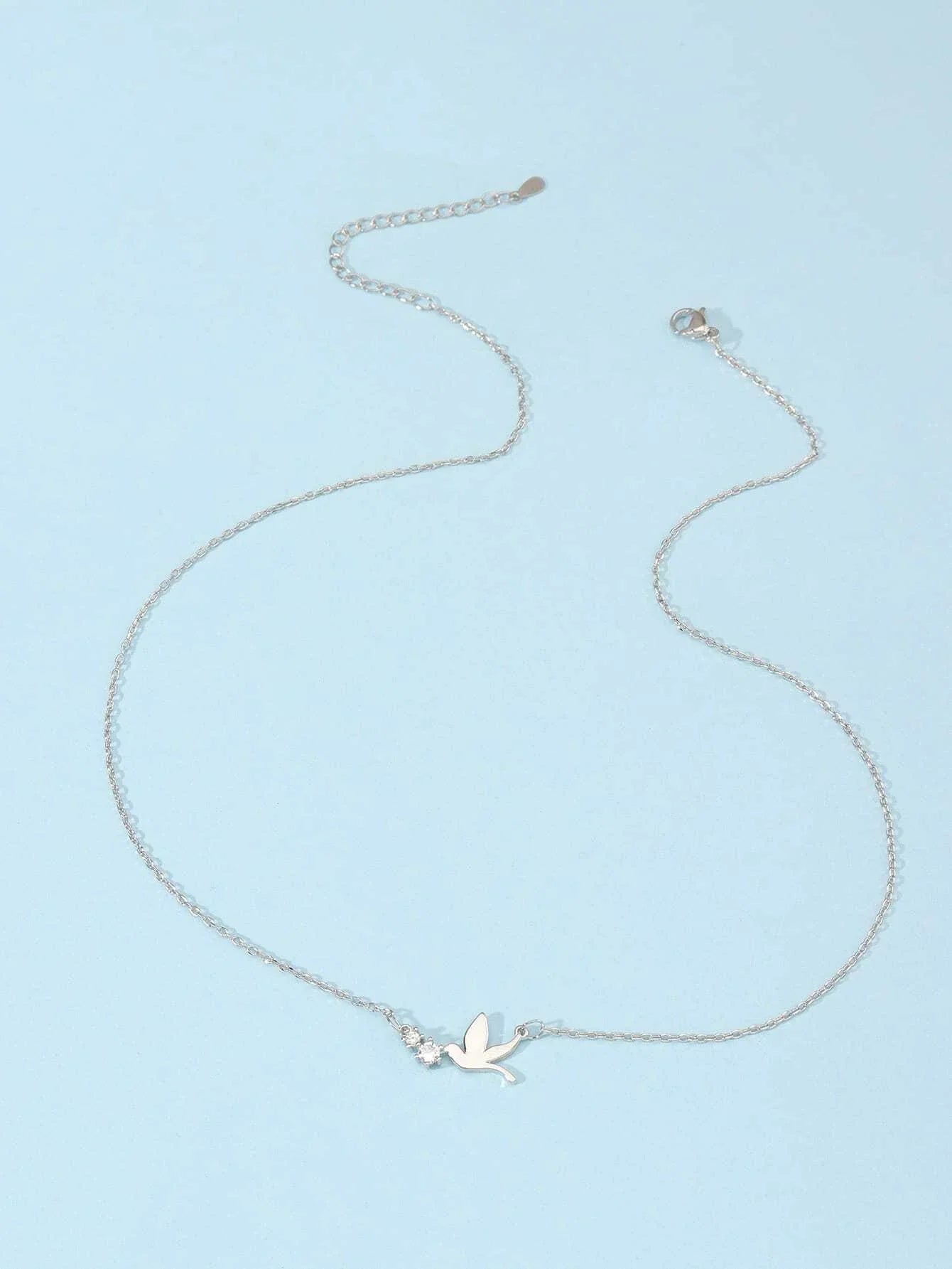 Buy Shein Cubic Zirconia Decor Bird Charm Necklace in Pakistan