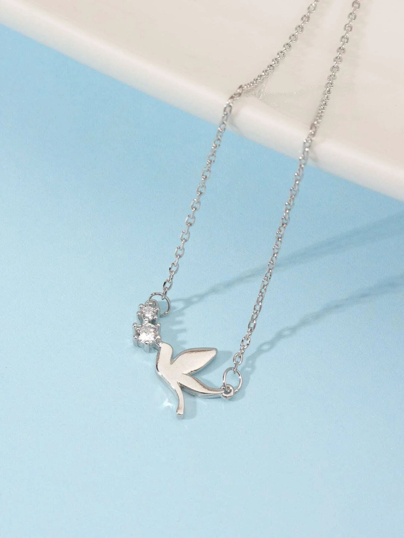 Buy Shein Cubic Zirconia Decor Bird Charm Necklace in Pakistan