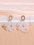 Buy Shein Rhinestone & Flower Decor Drop Earrings in Pakistan
