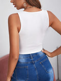 Buy SHEIN BAE Square Neck Hanky Hem Tank Top in Pakistan