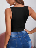 Buy SHEIN BAE Square Neck Hanky Hem Tank Top in Pakistan