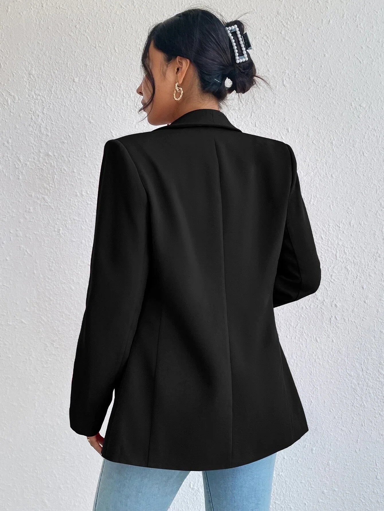 Buy SHEIN Unity Solid Shawl Collar Blazer in Pakistan