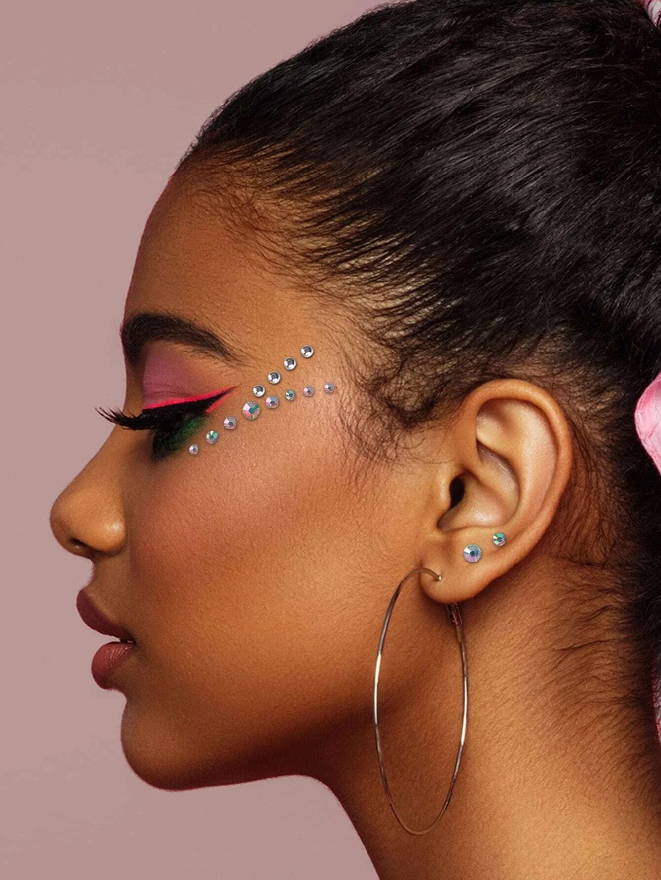 Buy SHEIN 2sheets Rhinestone Face Tattoo Sticker in Pakistan
