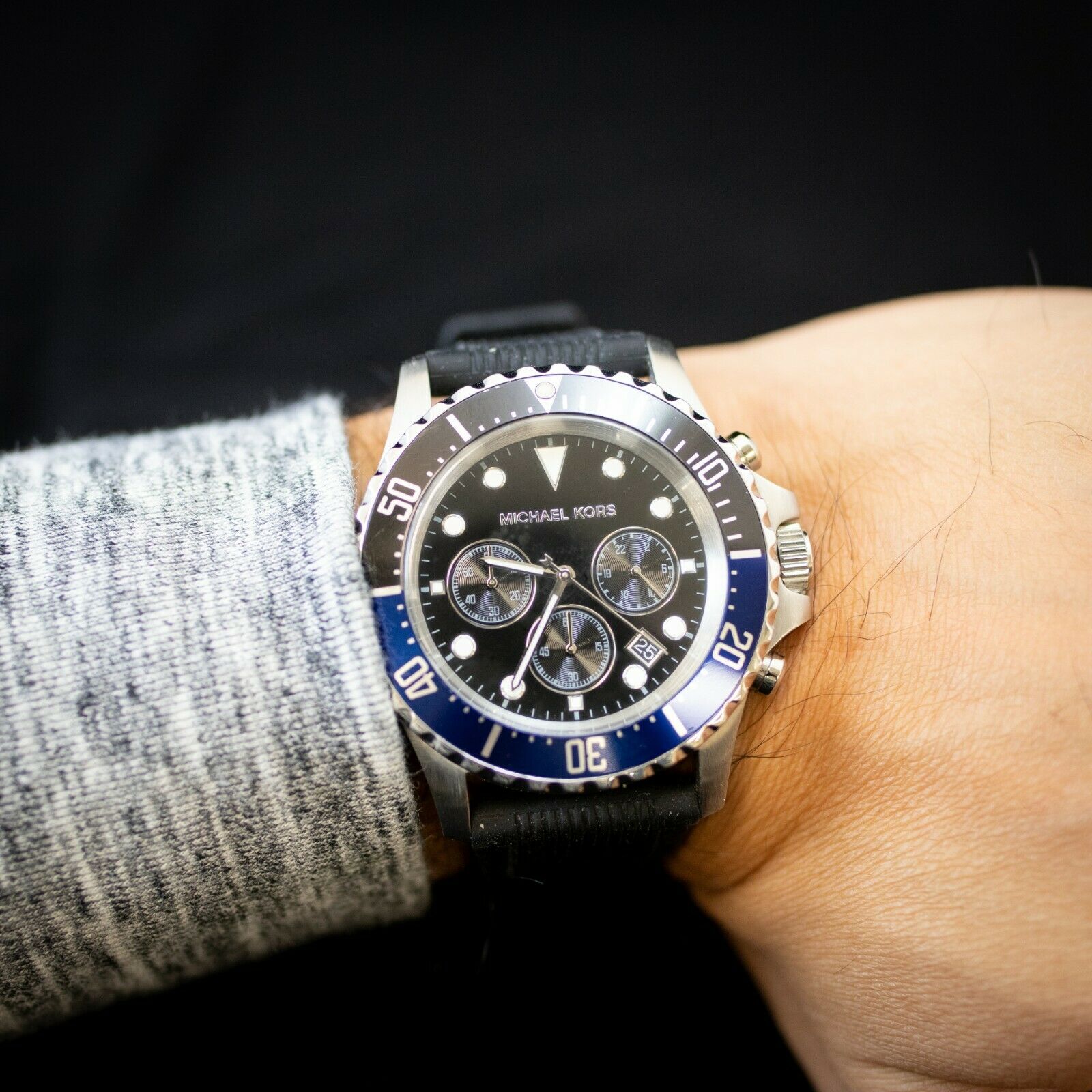 Buy Michael Kors Mens Quartz Black Silicone Strap Black Dial 45mm Watch - Mk8365 in Pakistan