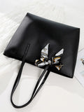 Buy SHEIN Twilly Scarf Decor Shoulder Tote Bag in Pakistan