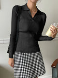 Buy SHEIN DAZY Solid Ribbed Knit Sweater in Pakistan