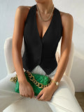 Buy SHEIN BIZwear Solid Button Front Waistcoat in Pakistan