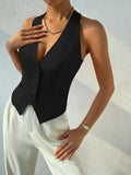 Buy SHEIN BIZwear Solid Button Front Waistcoat in Pakistan