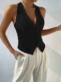 Buy SHEIN BIZwear Solid Button Front Waistcoat in Pakistan