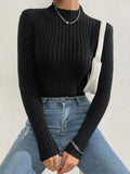 Buy SHEIN Solid Stand Collar Sweater in Pakistan