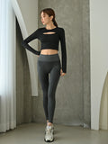 Buy SHEIN DAZY Striped Panel Yoga Leggings Marled Knit Tummy Control Athletic Tights in Pakistan