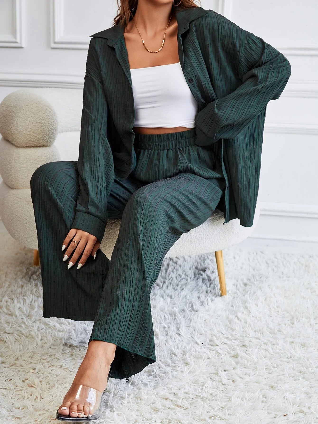 Buy SHEIN Essnce Drop Shoulder Shirt & Pants in Pakistan