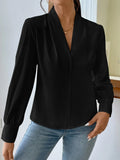 Buy SHEIN Solid Bishop Sleeve Blouse in Pakistan