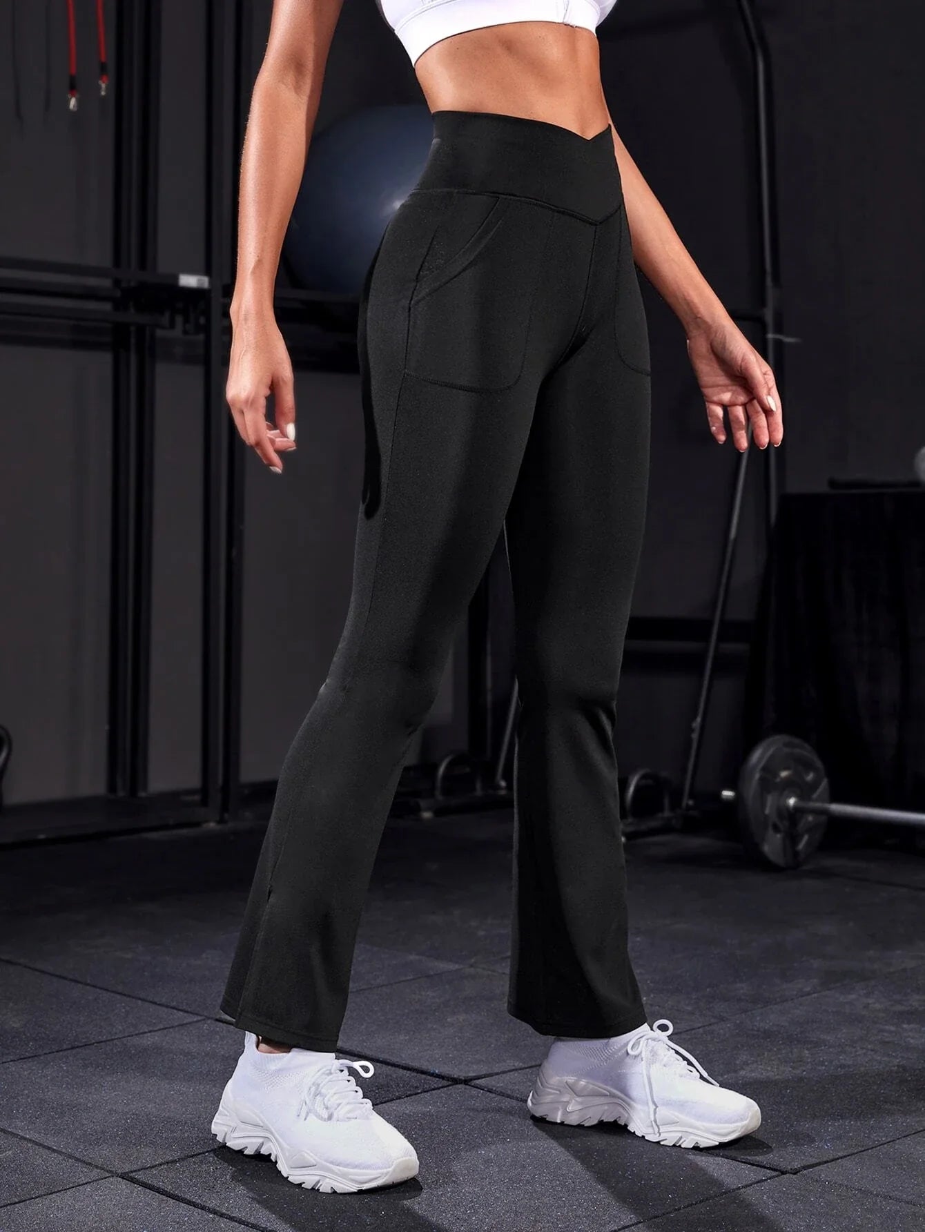 Buy SHEIN Flare Leg Split Hem Sports Pants in Pakistan