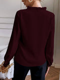 Buy Shein Solid Notched Neck Shirt in Pakistan