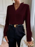 Buy Shein Solid Notched Neck Shirt in Pakistan