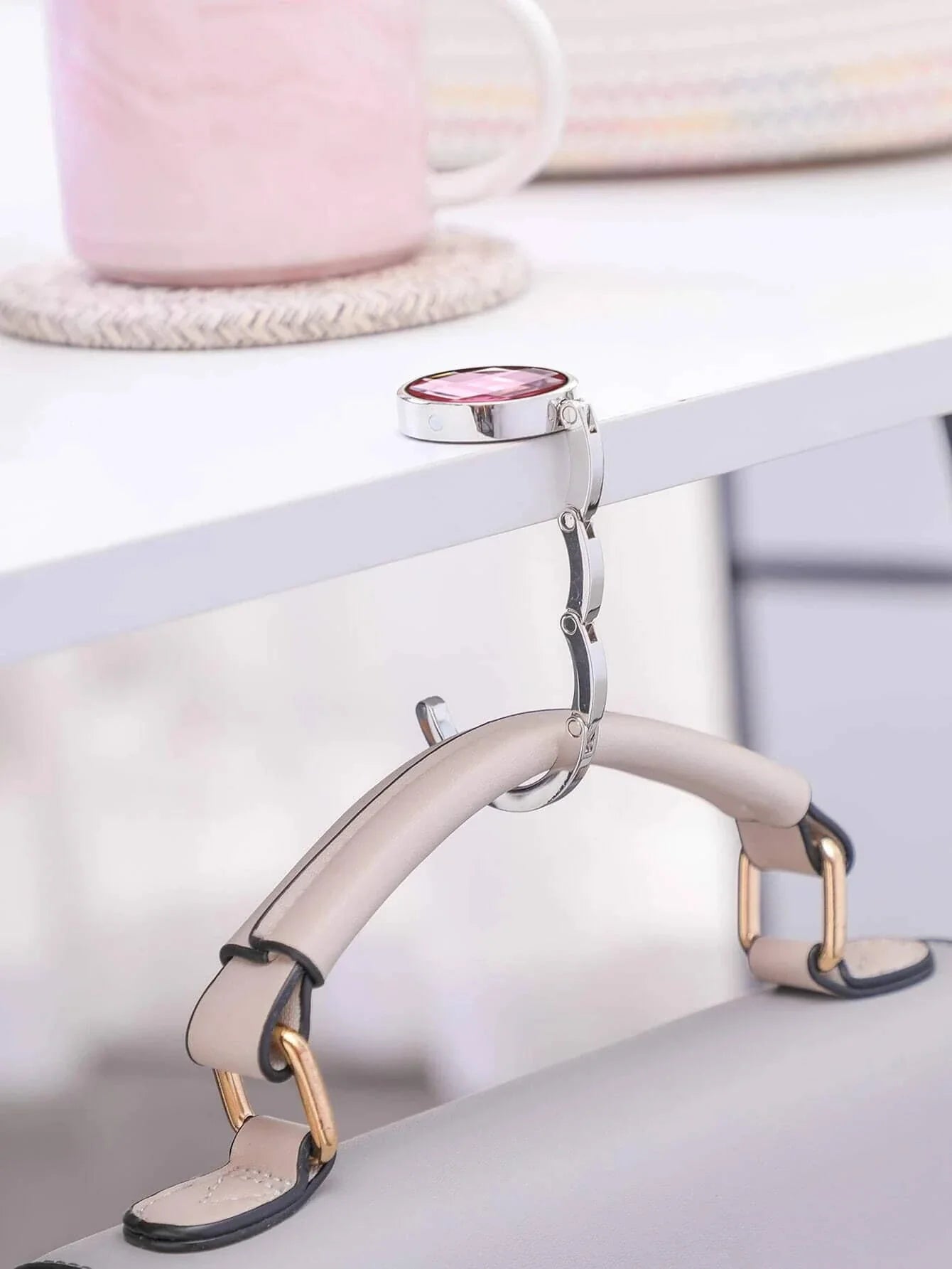 Buy SHEIN Fashion Bag Holder, Handbag Hanger, Folding Hook Holder, Portable Key Ring Rack, Table Hook, Hardware Travel Outdoor Storage in Pakistan
