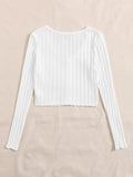 Buy SHEIN EZwear Rib-knit Single Breasted Tee in Pakistan