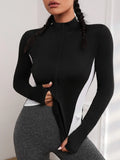 Buy SHEIN Colorblock Zipper Placket Pocket Detail Sports Jacket in Pakistan