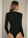 Buy SHEIN BIZwear Ruched Bust Sweetheart Neck Bodysuit in Pakistan