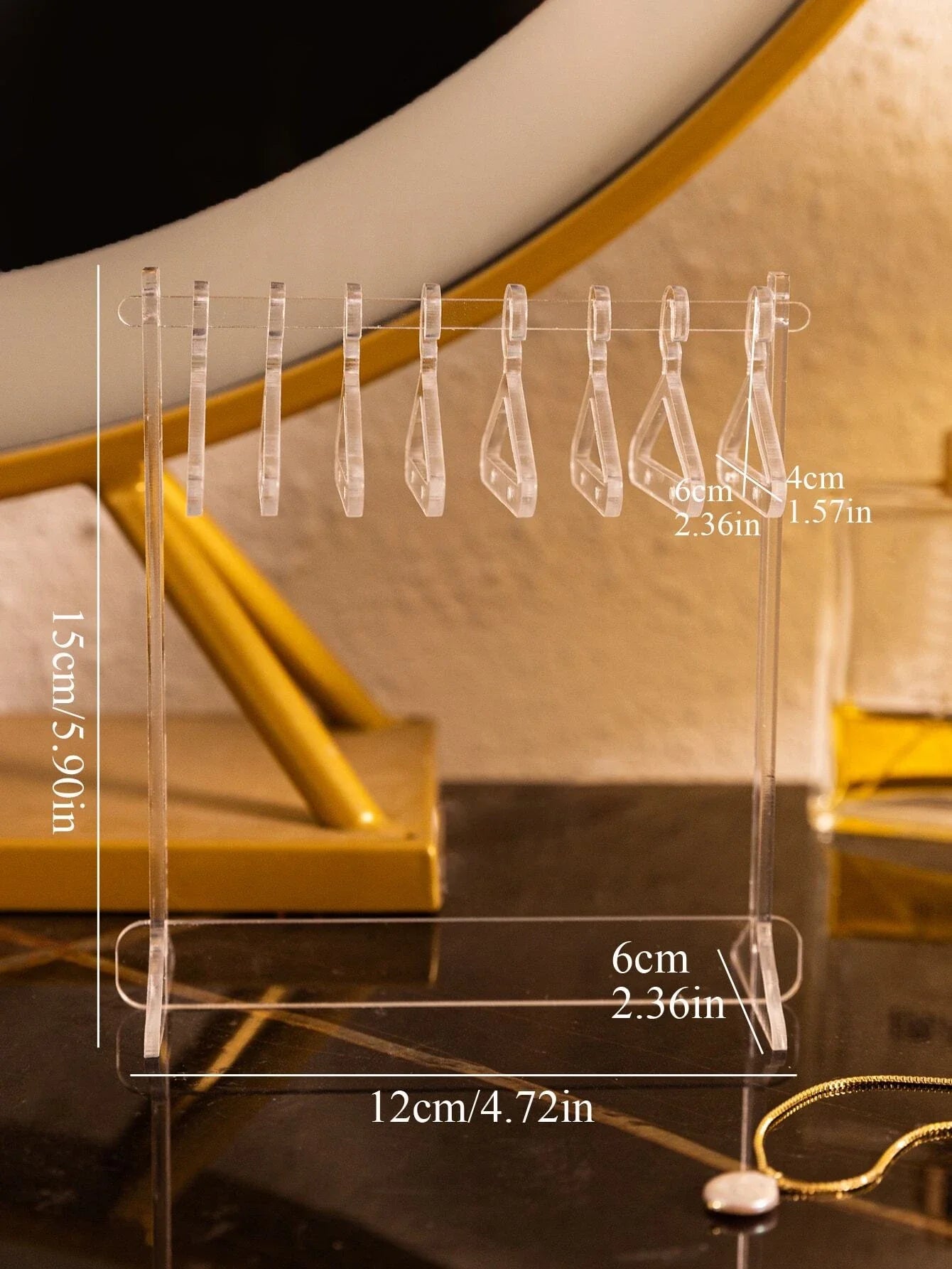 Buy SHEIN 1pc Clothes Hanger Design Clear Jewelry Display Rack, Creative Clear Jewelry Organizer For Home in Pakistan