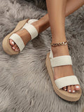 Buy SHEIN Women Minimalist Double Strap Slingback Wedge Sandals in Pakistan