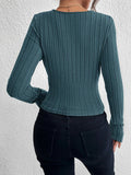 Buy SHEIN EZwear Surplice Neck Ribbed Knit Crop Tee in Pakistan
