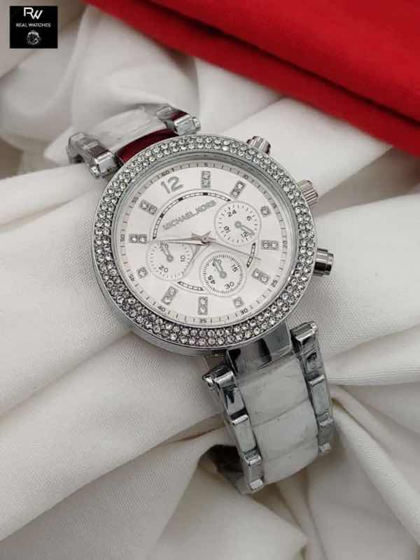 Buy Michael Kors Ladies Parker Silver Dial Silver Stainless Steel Strap Watch MK6354 in Pakistan