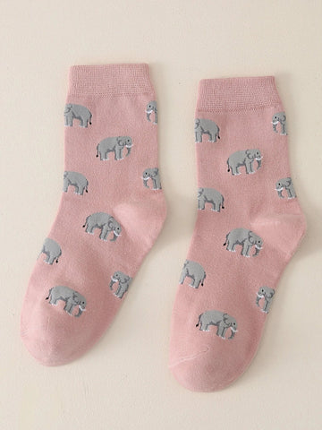 Buy Shein Elephant Pattern Crew Socks in Pakistan