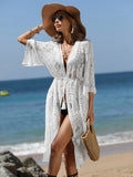 Buy SHEIN VCAY Embroidery Mesh Belted Kimono in Pakistan