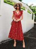 Buy SHEIN EMERY ROSE Floral Print Wrap Tie Back Top & Skirt in Pakistan