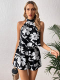 Buy SHEIN VCAY Floral Print Halter Top & Shorts in Pakistan