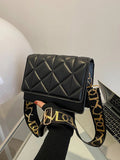 Buy SHEIN Geometric Embossed Flap Square Bag Fashionable Black PU For Daily Life in Pakistan
