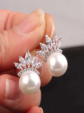 Buy SHEIN Faux Pearl & Rhinestone Decor Stud Earrings in Pakistan
