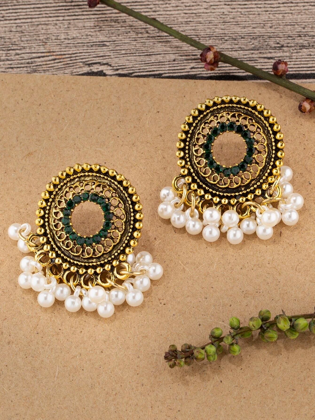 Buy SHEIN Faux Pearl Tassel Drop Earrings in Pakistan
