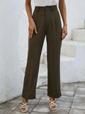 Buy SHEIN Essnce Solid High Waist Plicated Detail Suit Pants in Pakistan