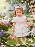 Buy SHEIN Baby Appliques Puff Sleeve Layer Hem Dress in Pakistan