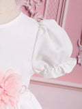 Buy SHEIN Baby Appliques Puff Sleeve Layer Hem Dress in Pakistan