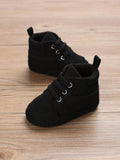 Buy SHEIN Baby Lace Up Front Sneakers, Sporty Black Fabric Skate Shoes in Pakistan