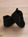 Buy SHEIN Baby Lace Up Front Sneakers, Sporty Black Fabric Skate Shoes in Pakistan