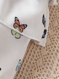 Buy SHEIN Baby Butterfly Print Butterfly Sleeve Layer Ruffle Hem Dress in Pakistan