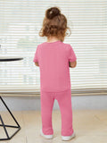 Buy SHEIN Baby Letter Patched Detail Tee & Split Hem Pants in Pakistan
