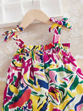 Buy SHEIN Baby Allover Print Ruffle Trim Cami Dress in Pakistan
