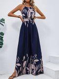 Buy SHEIN VCAY Plants Print Belted Wide Leg Cami Jumpsuit in Pakistan