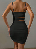 Buy SHEIN Privé Cut Out Ruched Side Cami Bodycon Dress in Pakistan