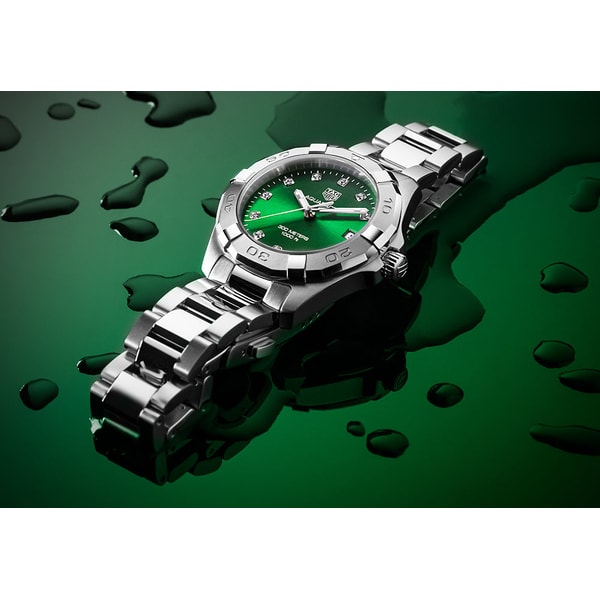 Buy Tag Heuer Aquaracer Green Dial with Diamonds Silver Steel Strap Watch for for Women - WBD1316.BA0740 in Pakistan