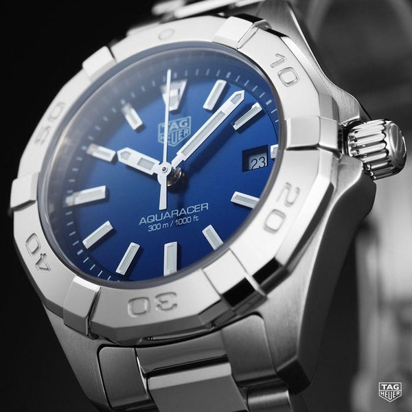 Buy Tag Heuer Aquaracer Blue Dial Silver Steel Strap Watch for Women - WBD1312.BA0740 in Pakistan
