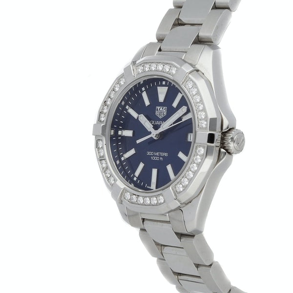Buy Tag Heuer Aquaracer 35mm Blue Diamonds Dial Silver Steel Strap Watch for Women - WAY131N.BA0748 in Pakistan
